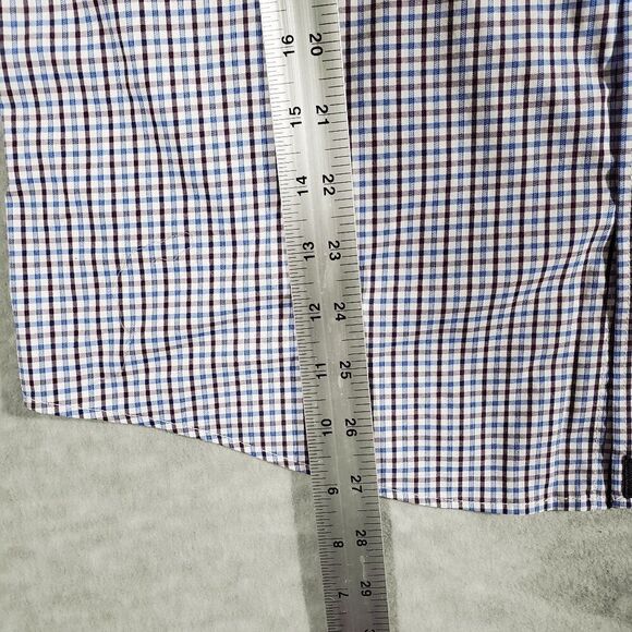 UNTUCKit Shirt Mens Large Purple Blue Plaid Erbach Stretch Slim Fit Button Down - Picture 4 of 9